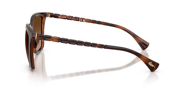 RA5328U Glänzendes Dunkelhavana KunststoffSunglass Frames von B24, Seitenansicht