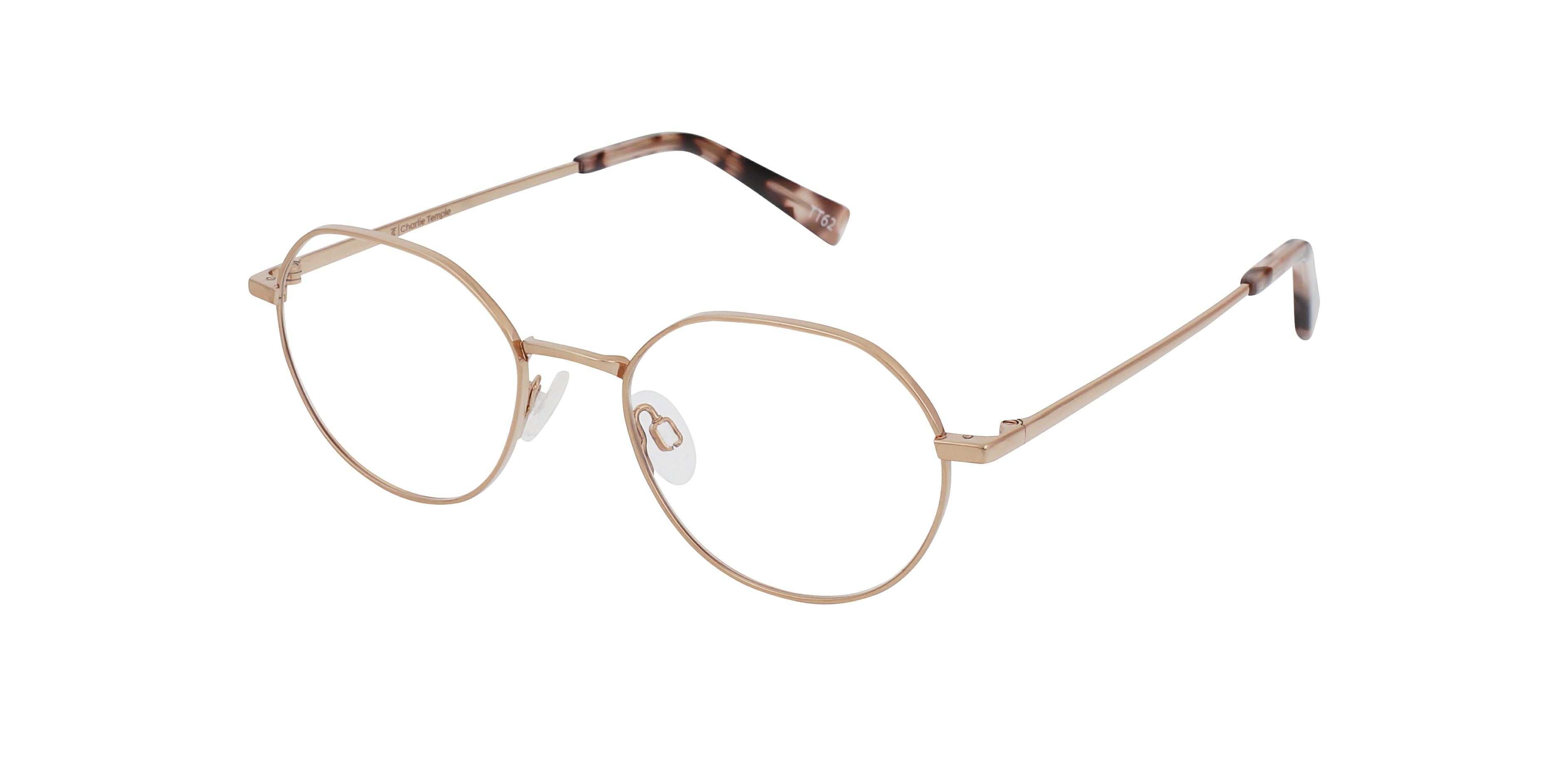Logan Rose Gold Titanium TitanEyeglass Frames von B24, Dreiviertelansicht