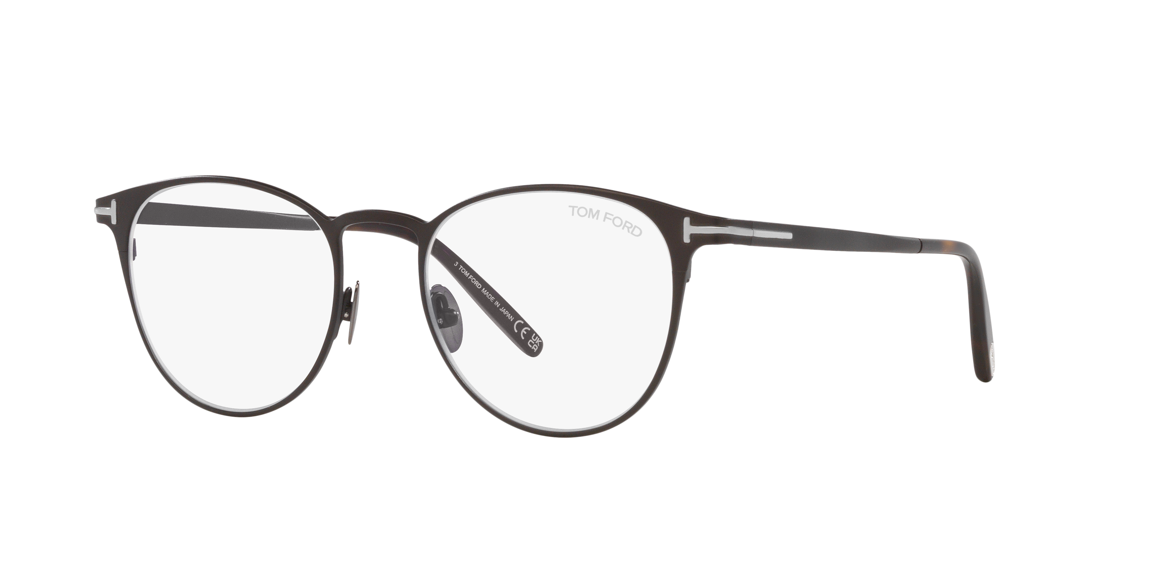 FT5936-B Gunmetal Matte TitaanEyeglass Frames van B24, Hoekweergave