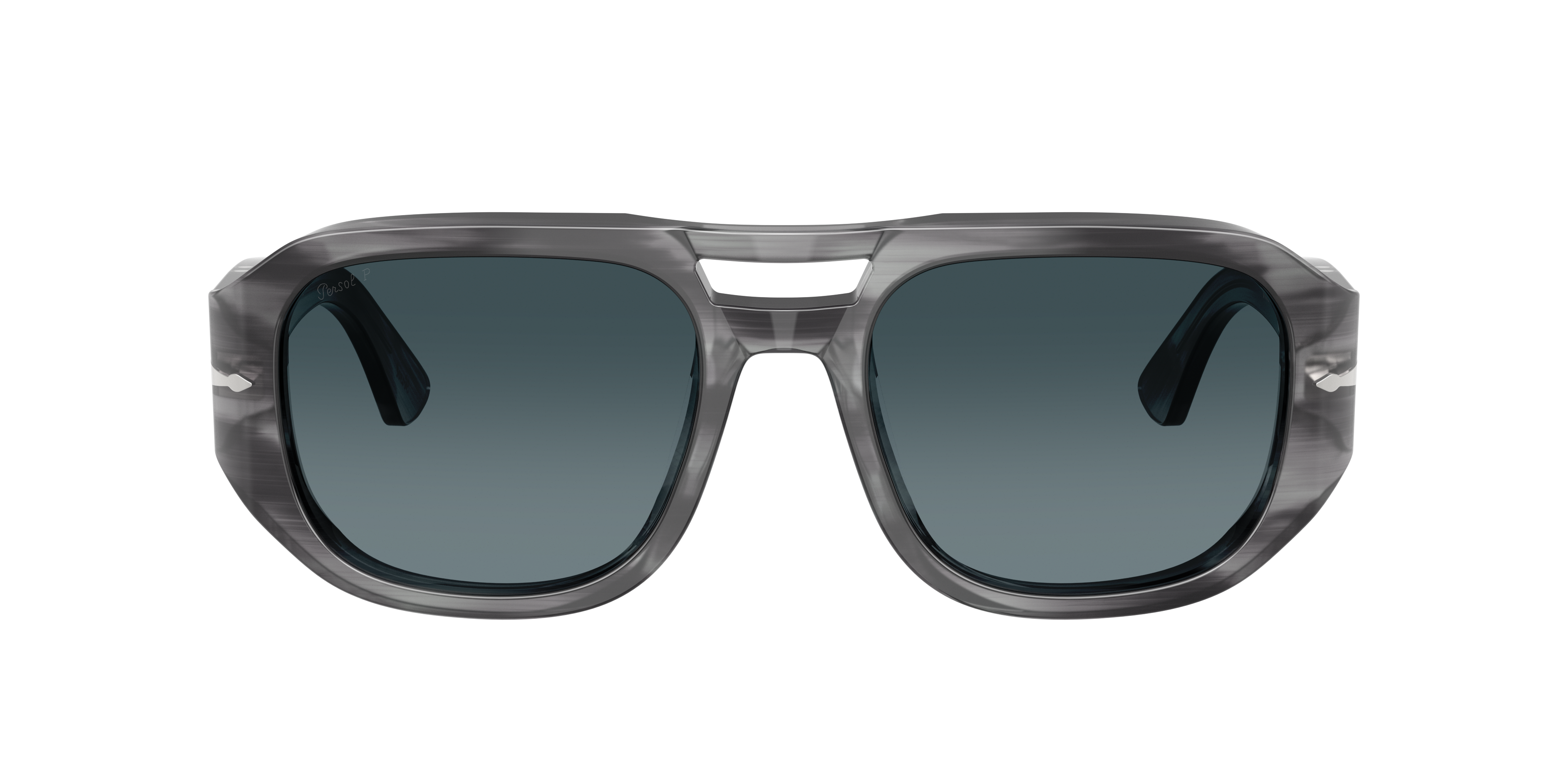 Persol 8056262357378 Grau Gestreift/striped Grey/terra Di Siena, Size: Large