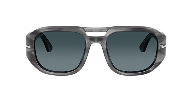 PO3373S Grau gestreift AcetatSunglass Frames von B24, mit getönten Gläsern