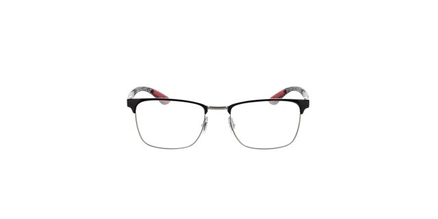 RB8421 Schwarz auf Silber MetallEyeglass Frames von B24, Vorderansicht