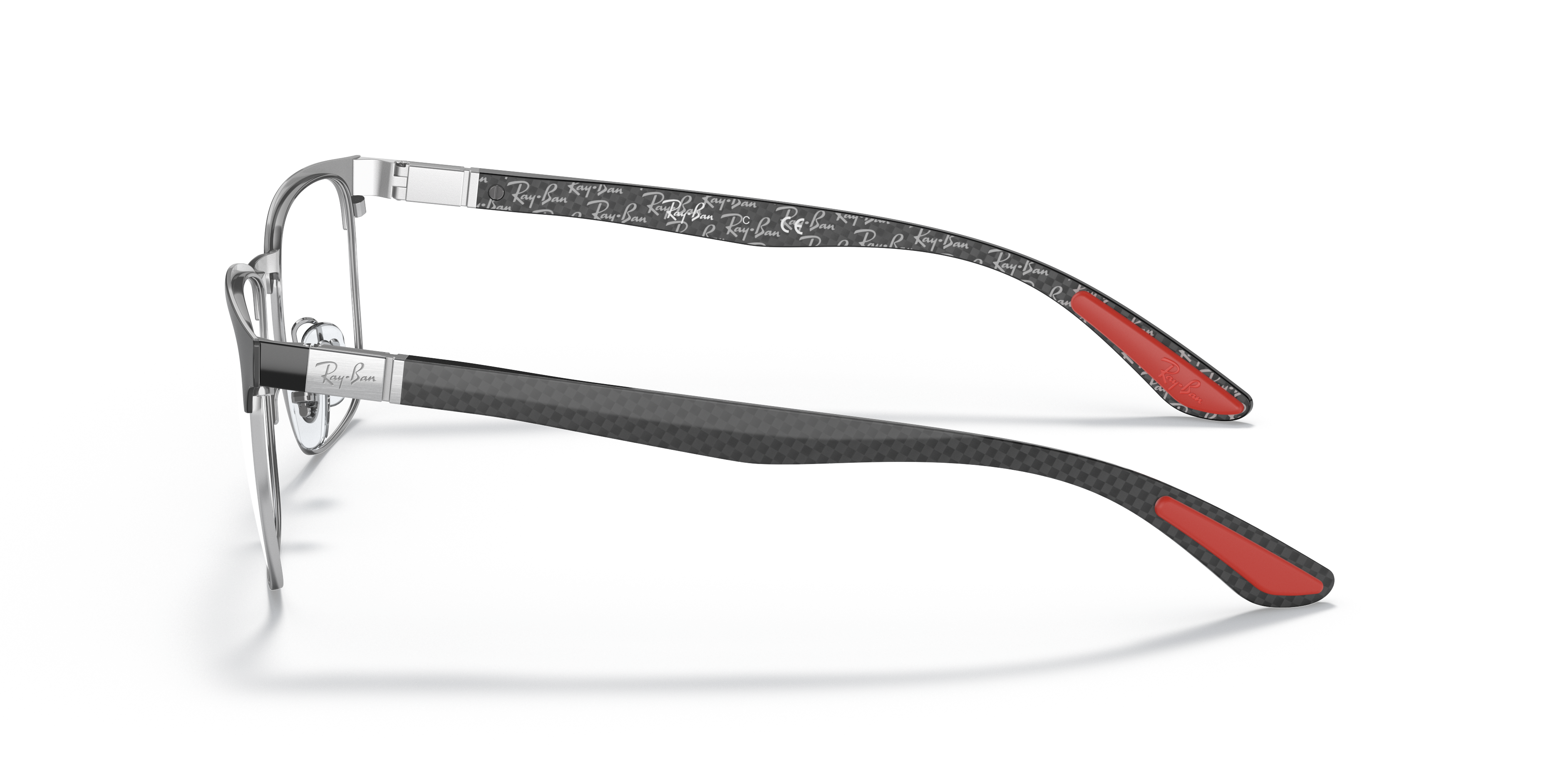 RB8421 Zwart op zilver MetaalEyeglass Frames van B24, Zijaanzicht
