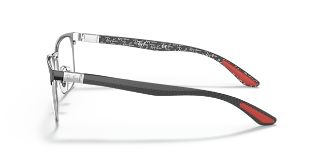 RB8421 Schwarz auf Silber MetallEyeglass Frames von B24, Seitenansicht