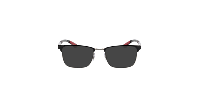 RB8421 Schwarz auf Silber MetallEyeglass Frames von B24, mit getönten Gläsern