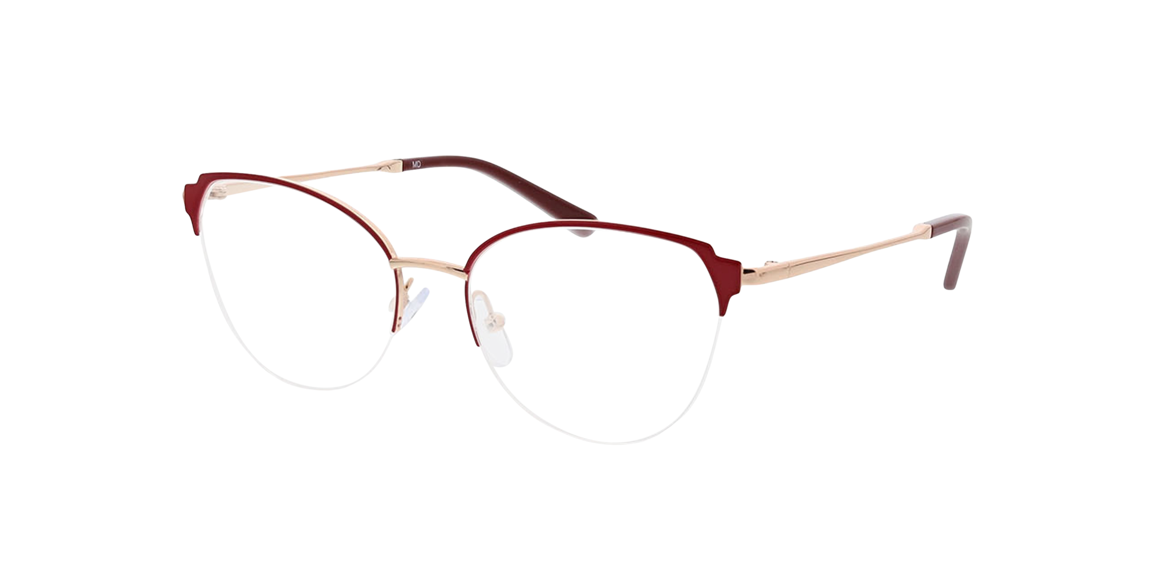Fiona Red  &  Pink Gold MetallEyeglass Frames von B24, Dreiviertelansicht