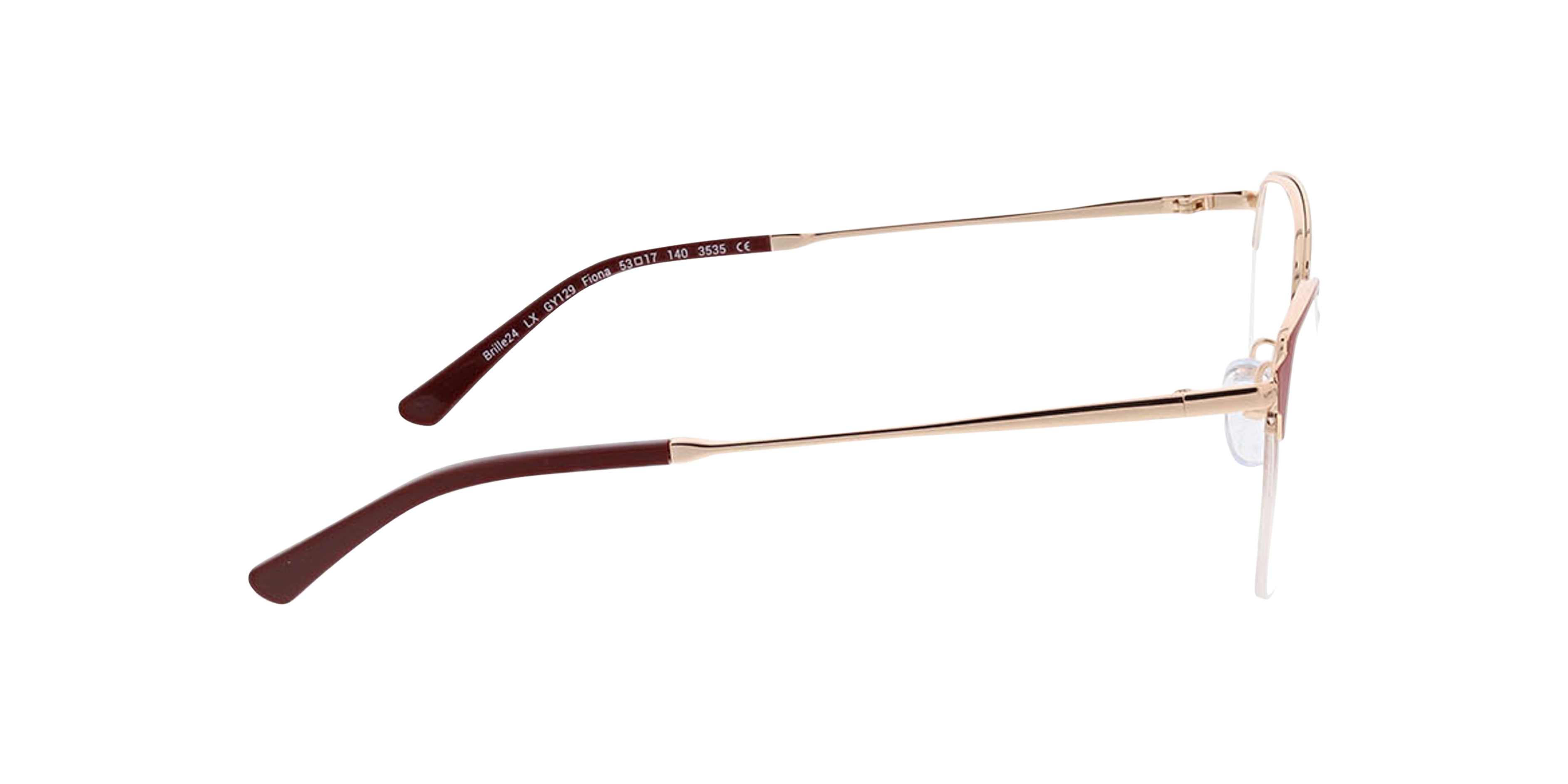 Fiona Red  &  Pink Gold MetallEyeglass Frames von B24, Seitenansicht