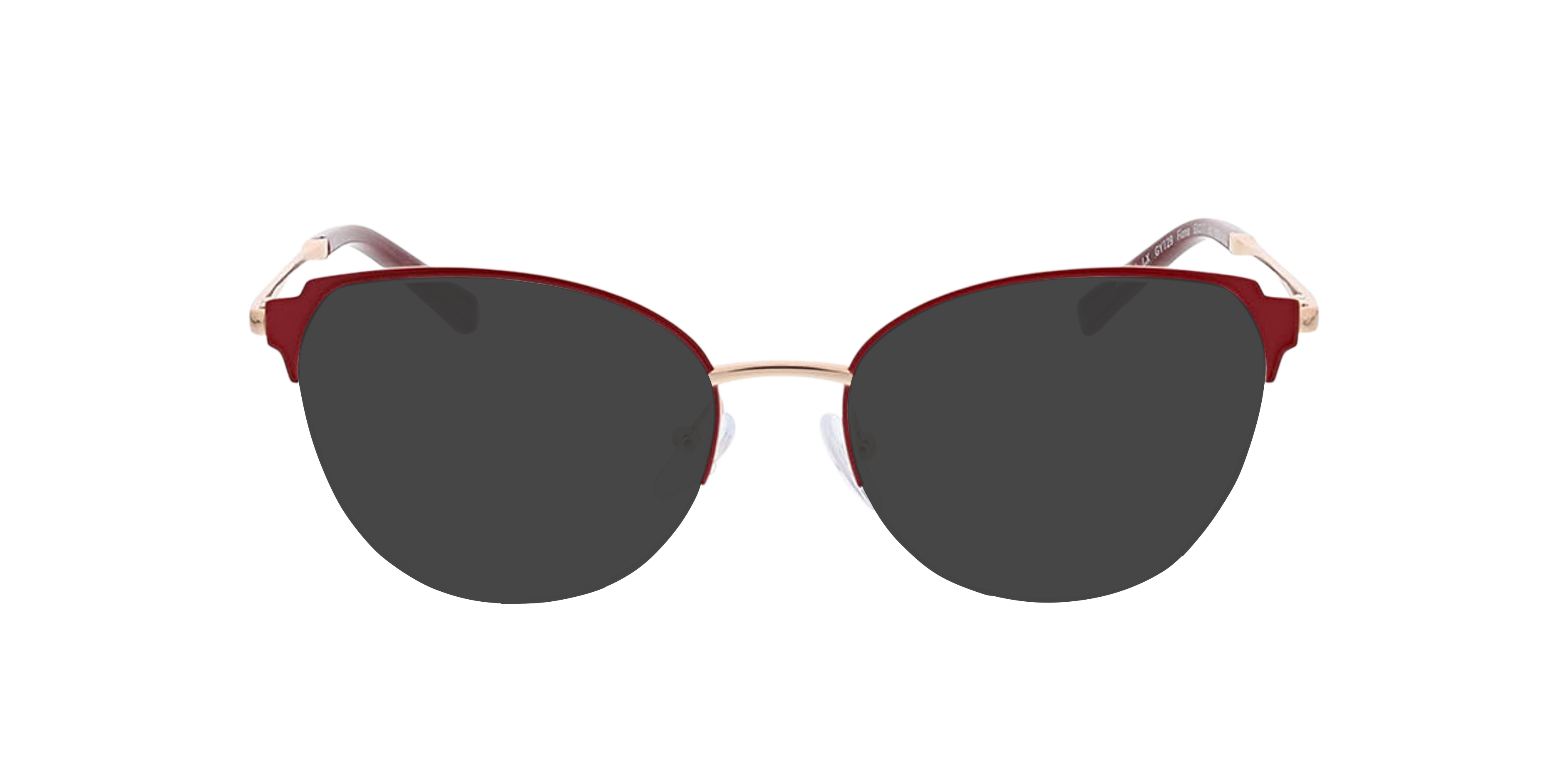 Fiona Red  &  Pink Gold MetallEyeglass Frames von B24, mit getönten Gläsern