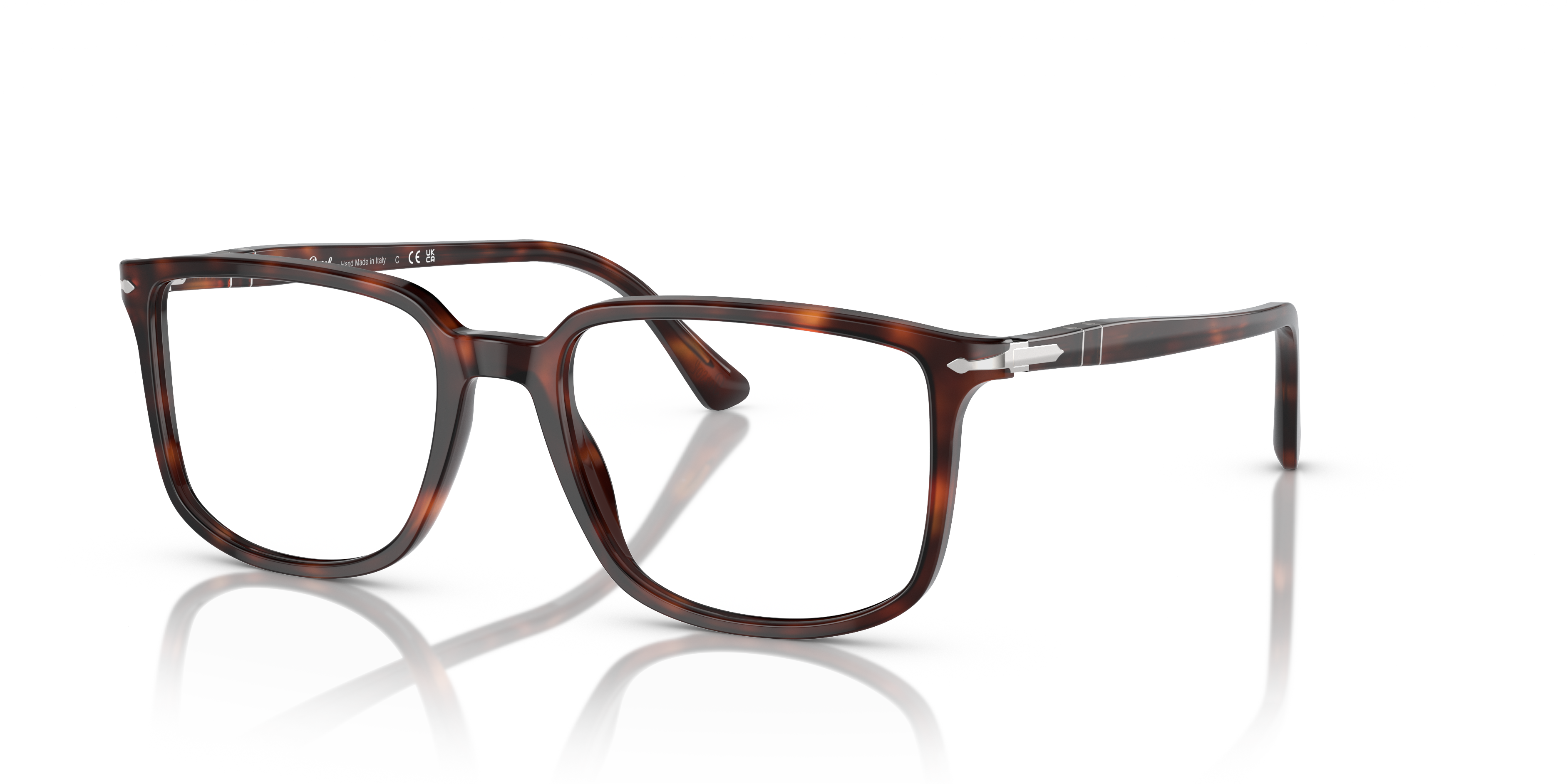 PO3275V Havana AcetaatEyeglass Frames van B24, Hoekweergave