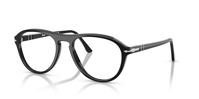 PO3371V Zwart AcetaatEyeglass Frames van B24, Hoekweergave