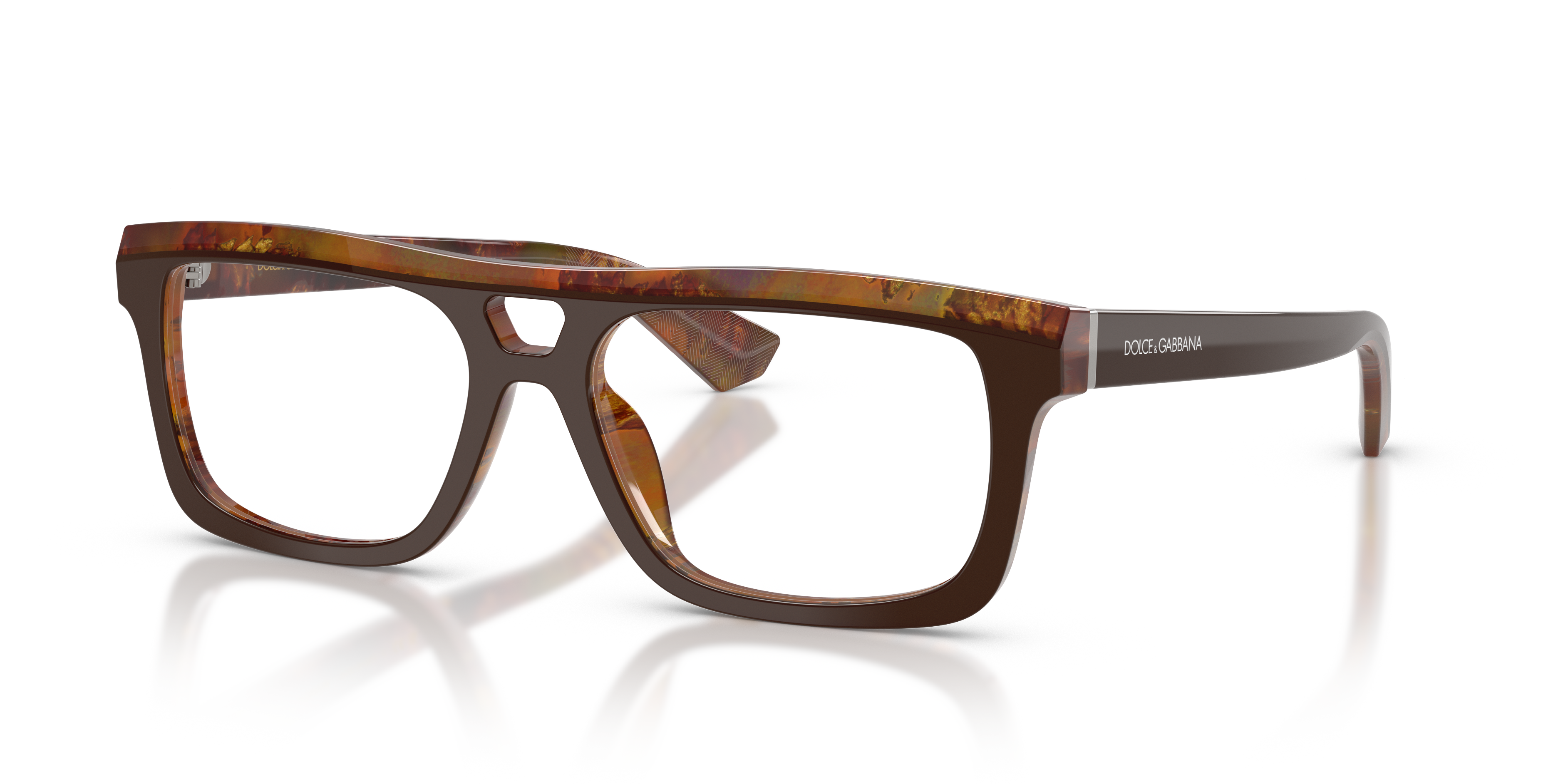 DG3431 Top Brown & Pearl Gold & Brown AcetaatEyeglass Frames van B24, Hoekweergave