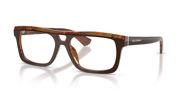 DG3431 Top Brown & Pearl Gold & Brown AcetaatEyeglass Frames van B24, Hoekweergave