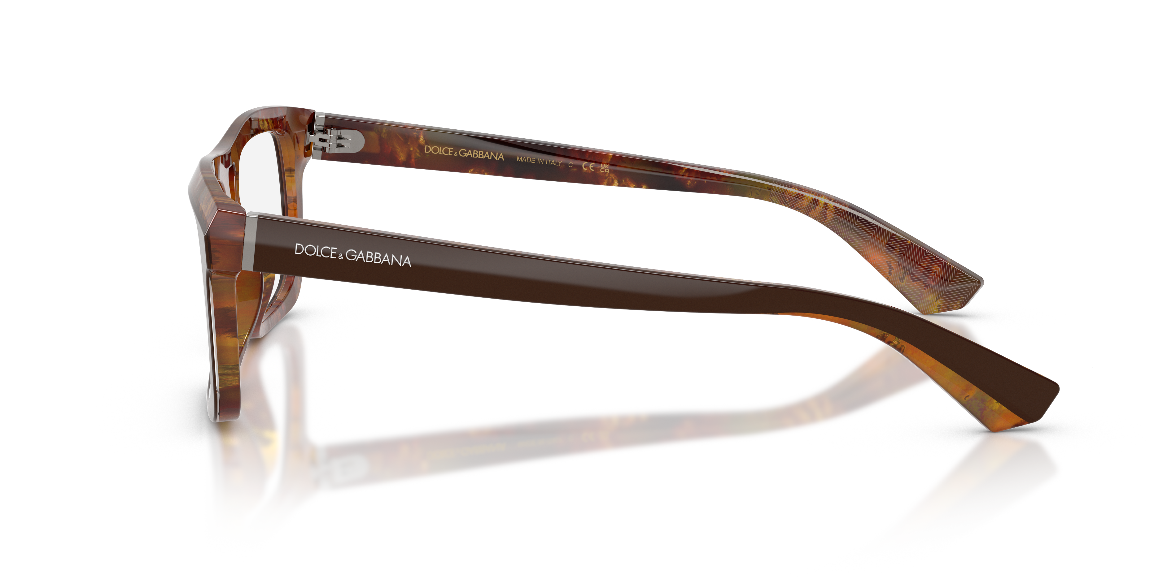 DG3431 Top Brown & Pearl Gold & Brown AcetaatEyeglass Frames van B24, Zijaanzicht