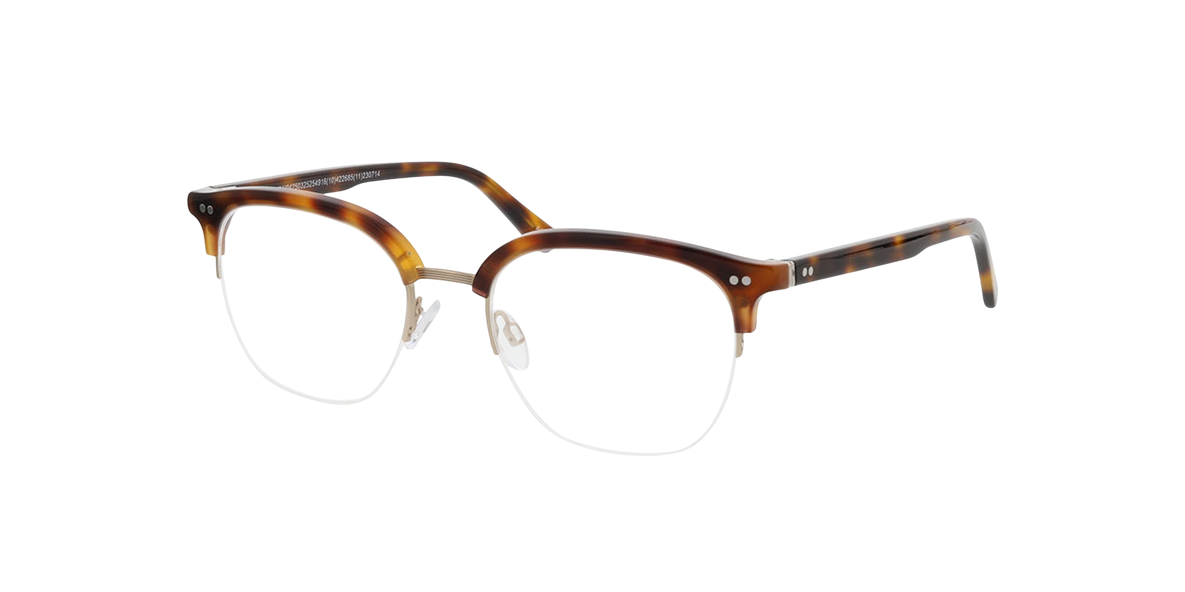 Maryland Havana  &  matgoud MetaalEyeglass Frames van B24, Hoekweergave