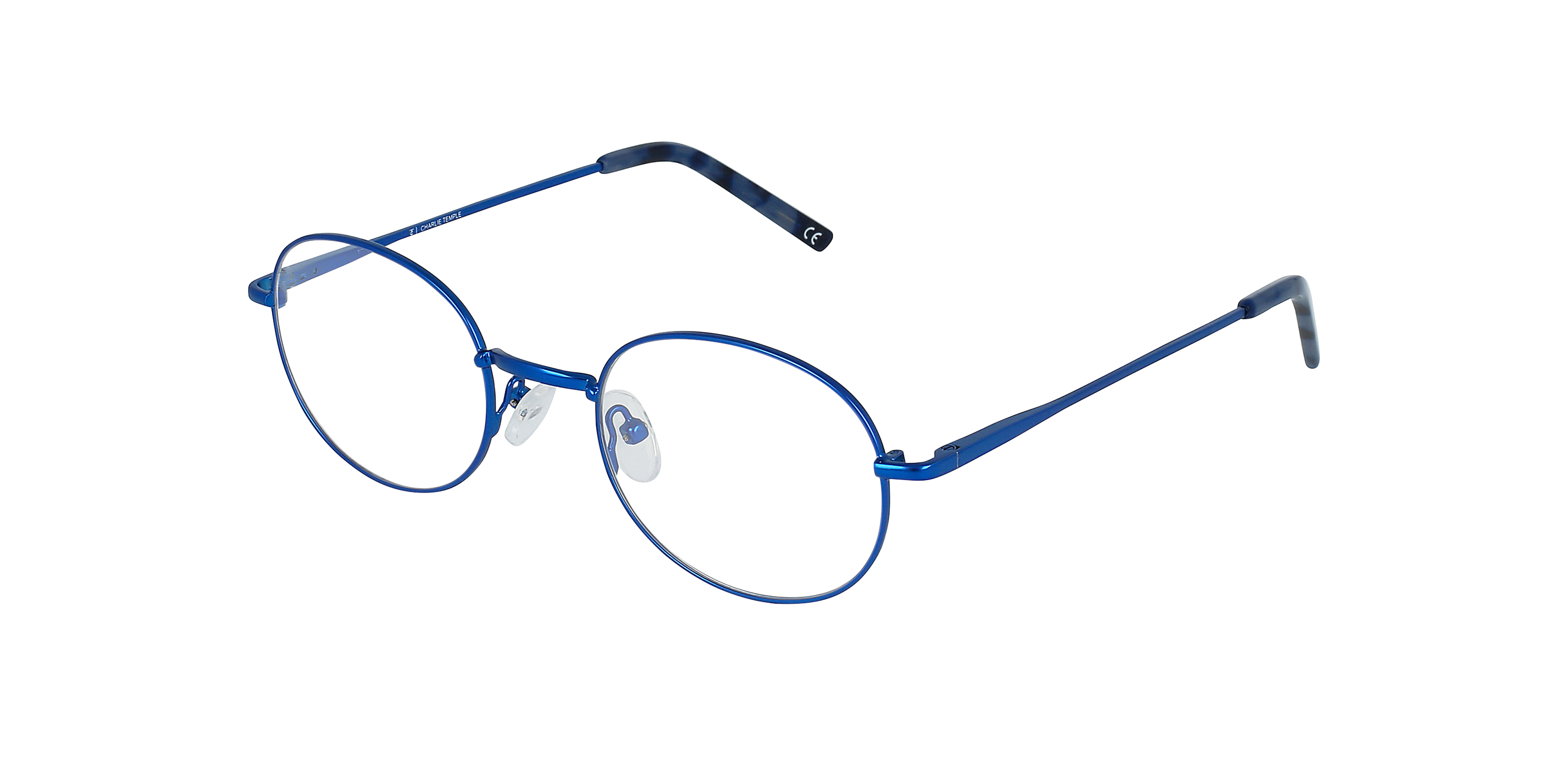 Clinton Blue Metal MetallEyeglass Frames von B24, Dreiviertelansicht