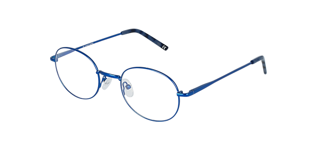Clinton Blue Metal MetaalEyeglass Frames van B24, Hoekweergave