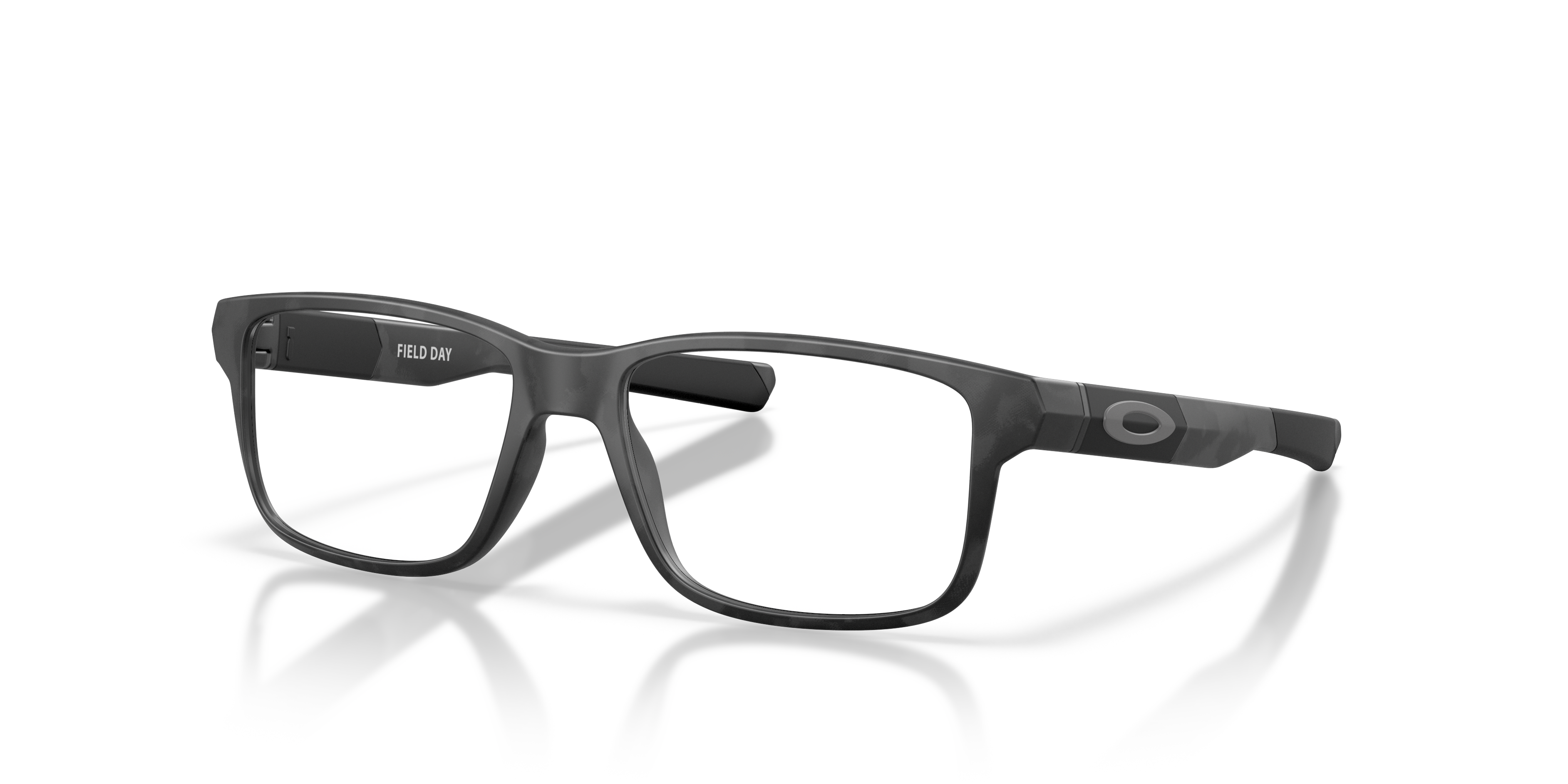Field Day (Youth Fit) Satin Black Camo KunststoffEyeglass Frames von B24, Dreiviertelansicht