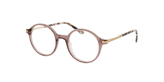 Albany Crystal Hellbraun AcetatEyeglass Frames von B24, Dreiviertelansicht