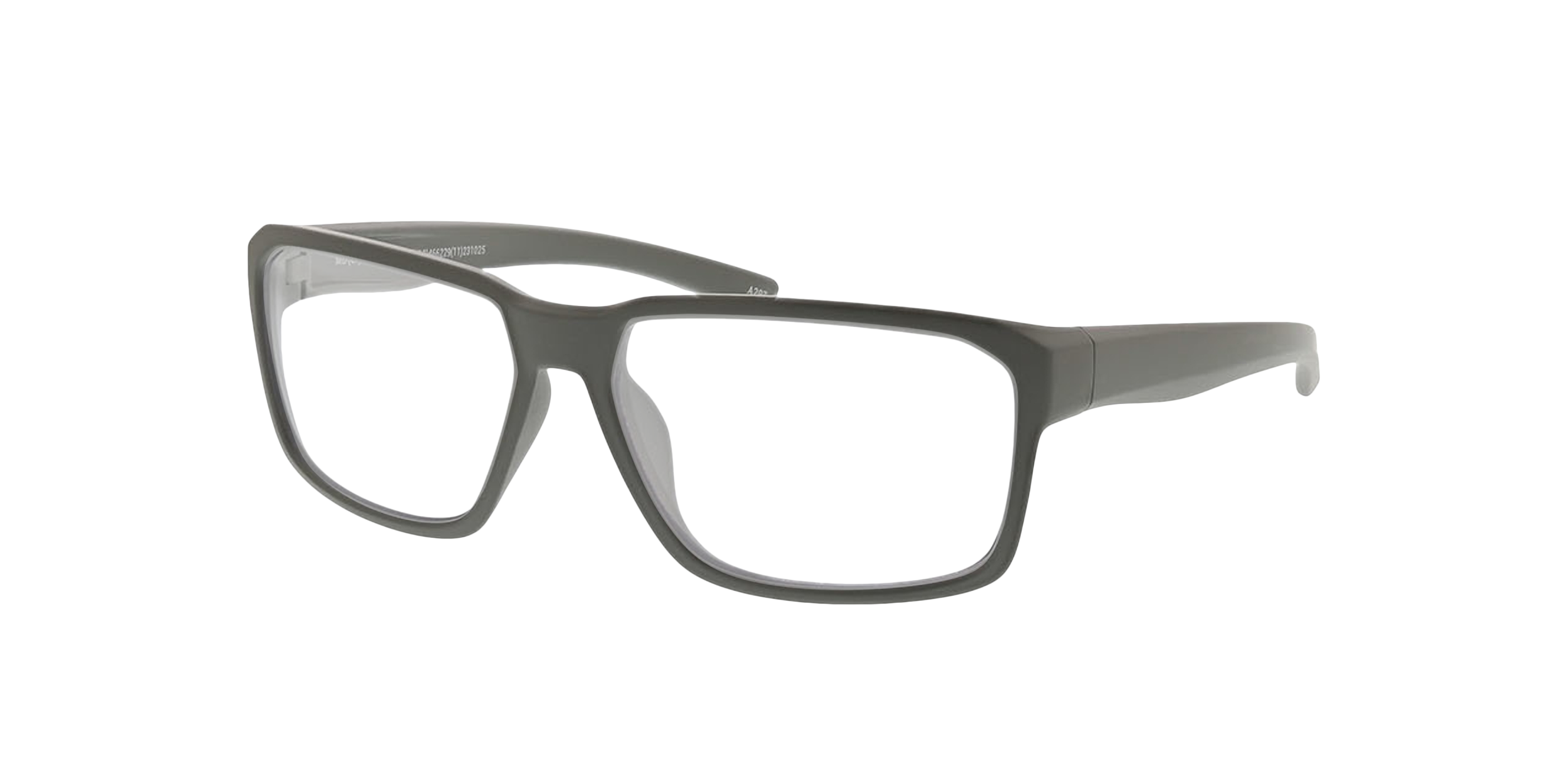 Rocket Matgrijs KunststofEyeglass Frames van B24, Hoekweergave