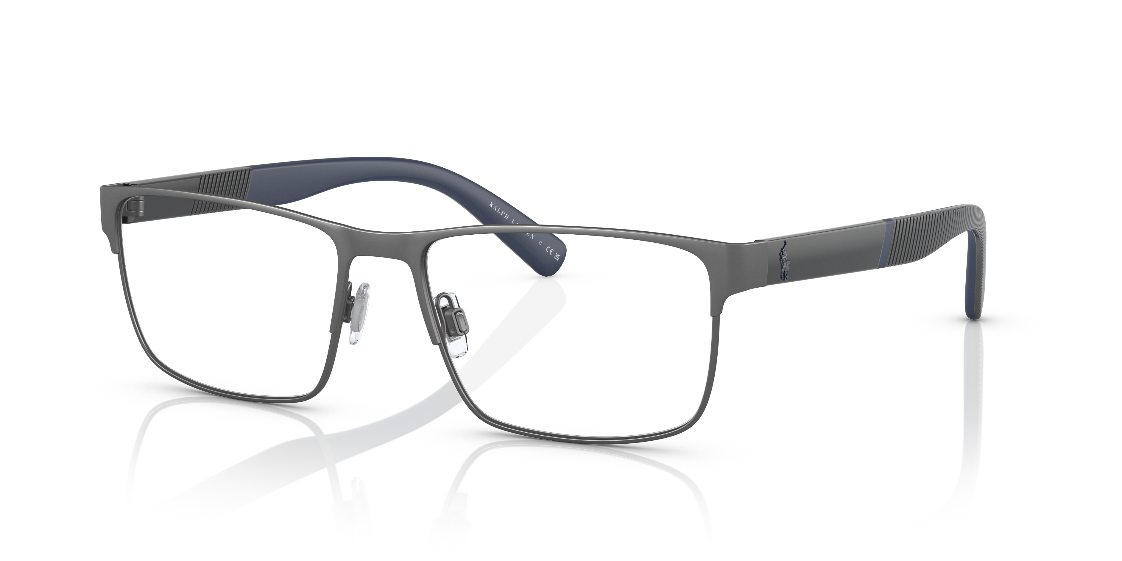 PH1215 Gunmetal dunkel halbglänzend MetallEyeglass Frames von B24, Dreiviertelansicht