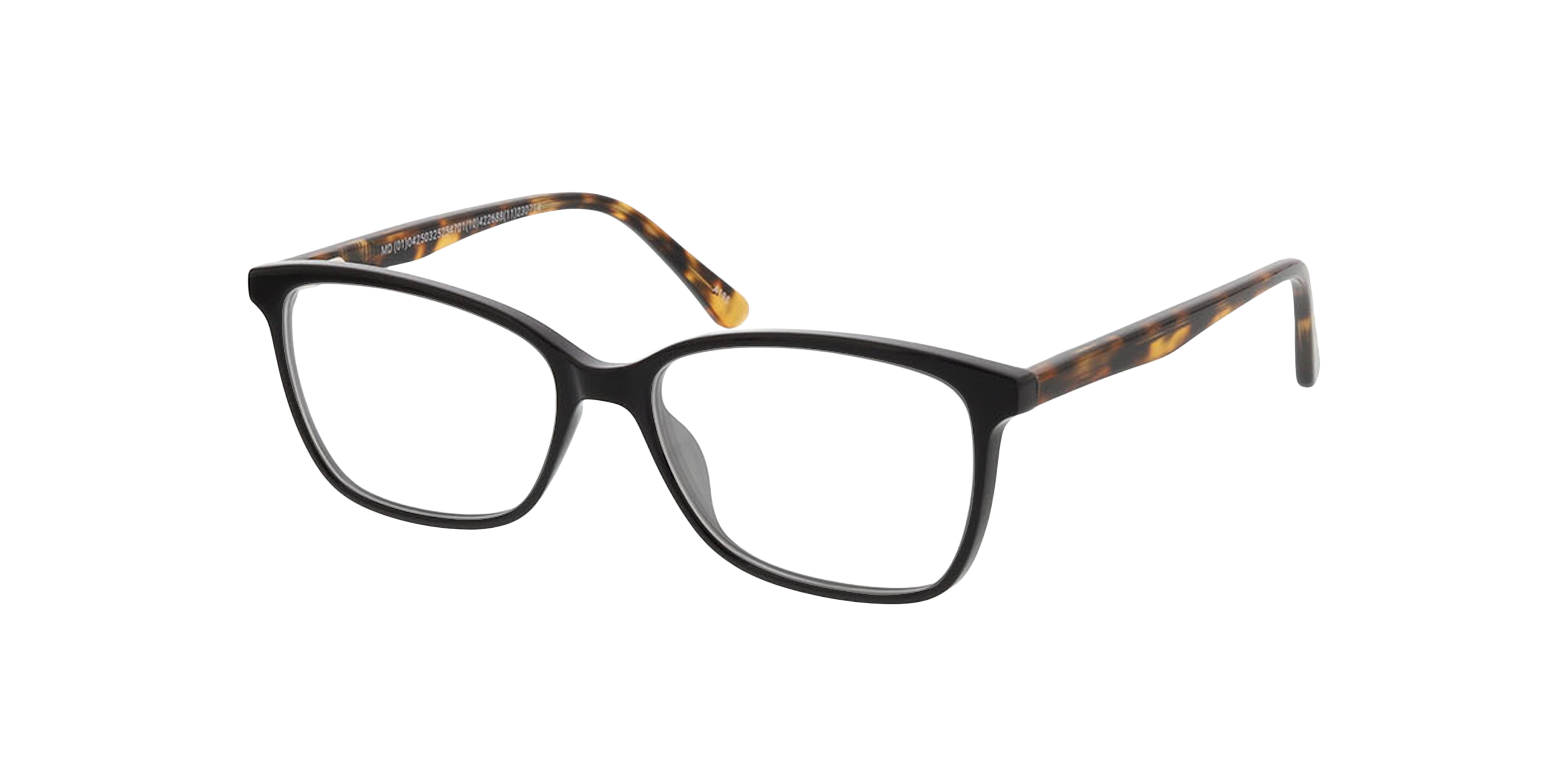 Kimball Zwart KunststofEyeglass Frames van B24, Hoekweergave