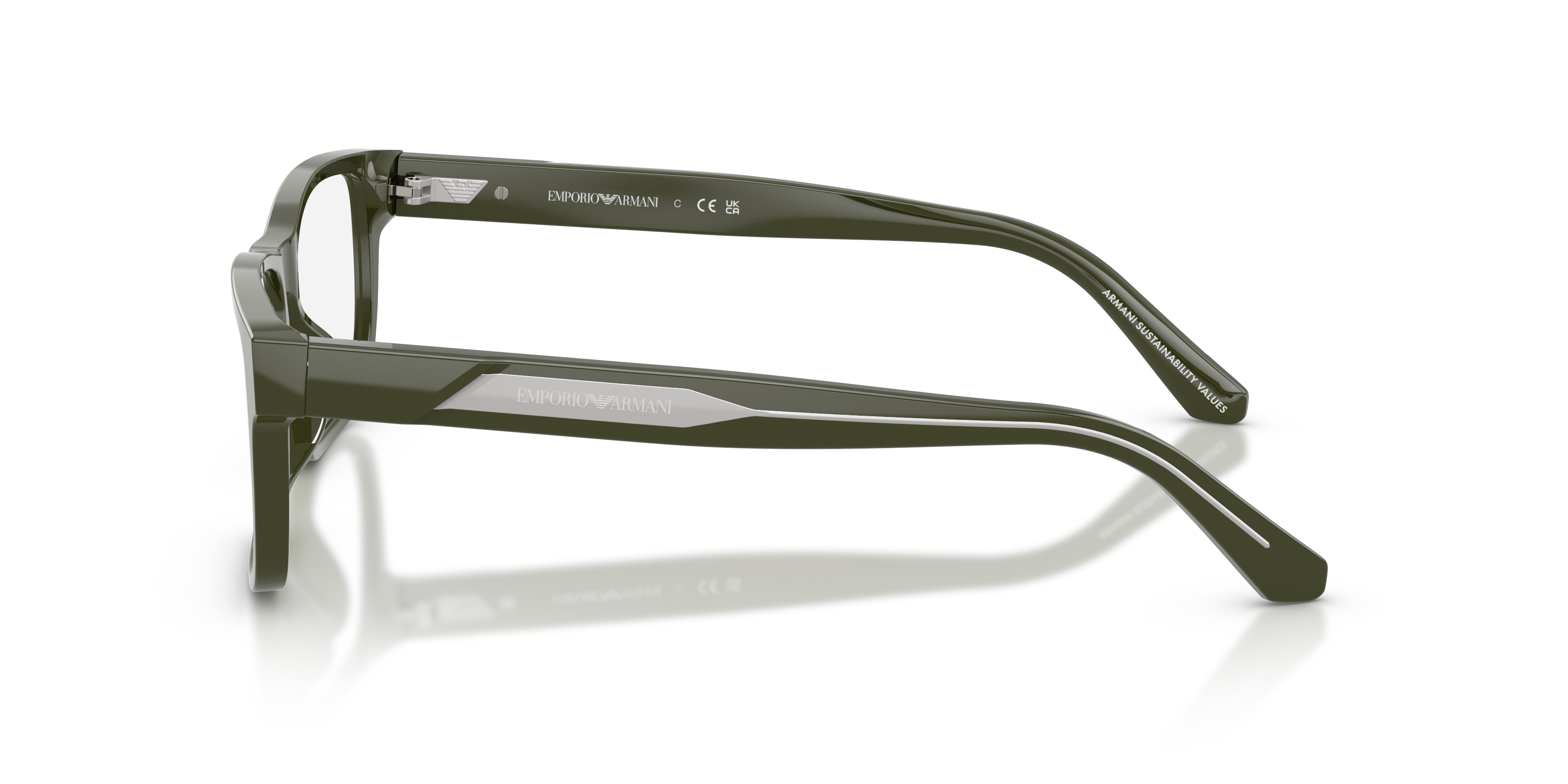 EA3265U Shiny Green AcetaatEyeglass Frames van B24, Zijaanzicht