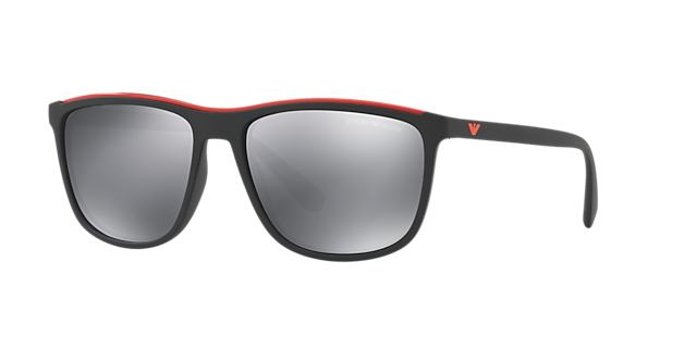 EA4109 Matt Schwarz KunststoffSunglass Frames von B24, Dreiviertelansicht