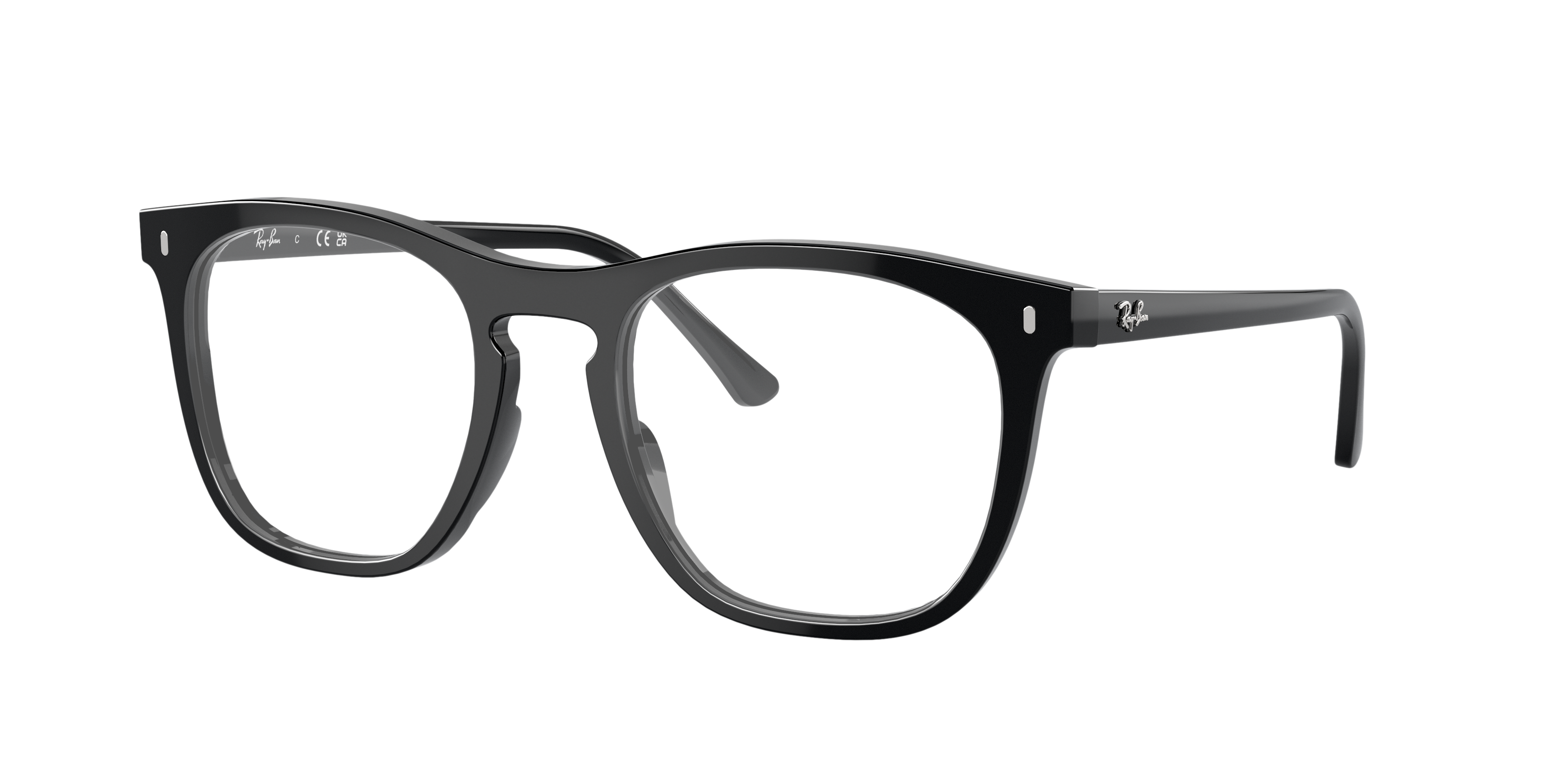 RB2210V Zwart AcetaatEyeglass Frames van B24, Hoekweergave