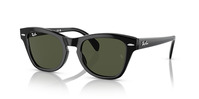 RB0707S Zwart KunststofSunglass Frames van B24, Hoekweergave