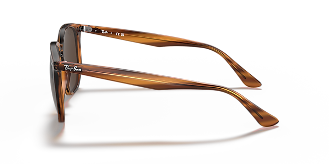 RB4306 Rood Havana gestreept KunststofSunglass Frames van B24, Zijaanzicht