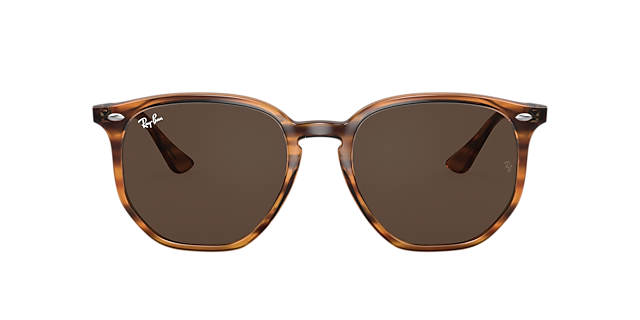 RB4306 Rood Havana gestreept KunststofSunglass Frames van B24, met getinte lenzen
