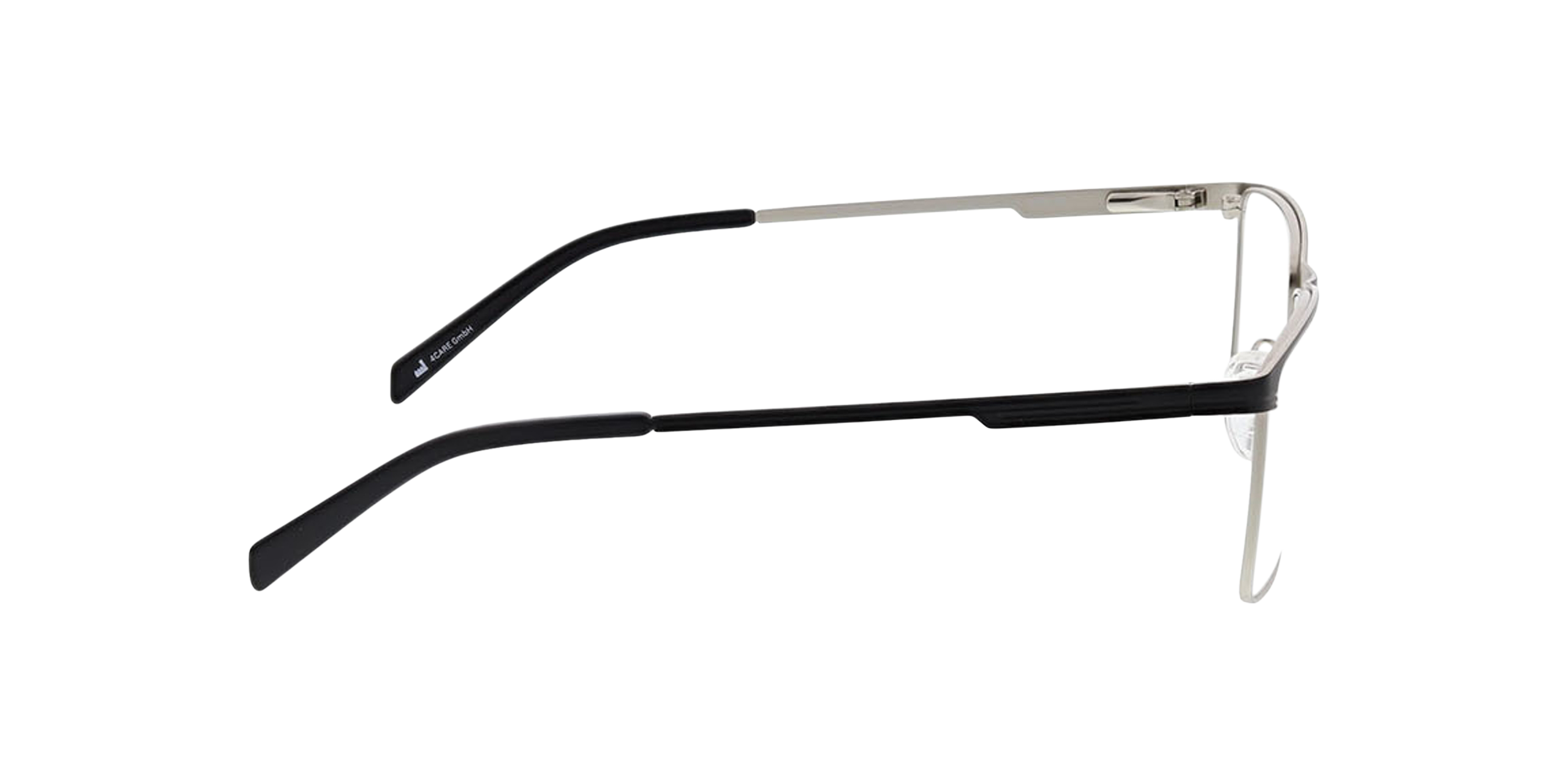 Stoke Matzwart  &  satijn zilver MetaalEyeglass Frames van B24, Zijaanzicht