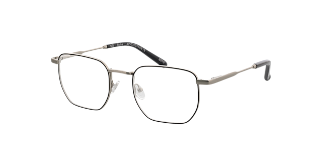 Blake Satijn zilver & zwart MetaalEyeglass Frames van B24, Hoekweergave