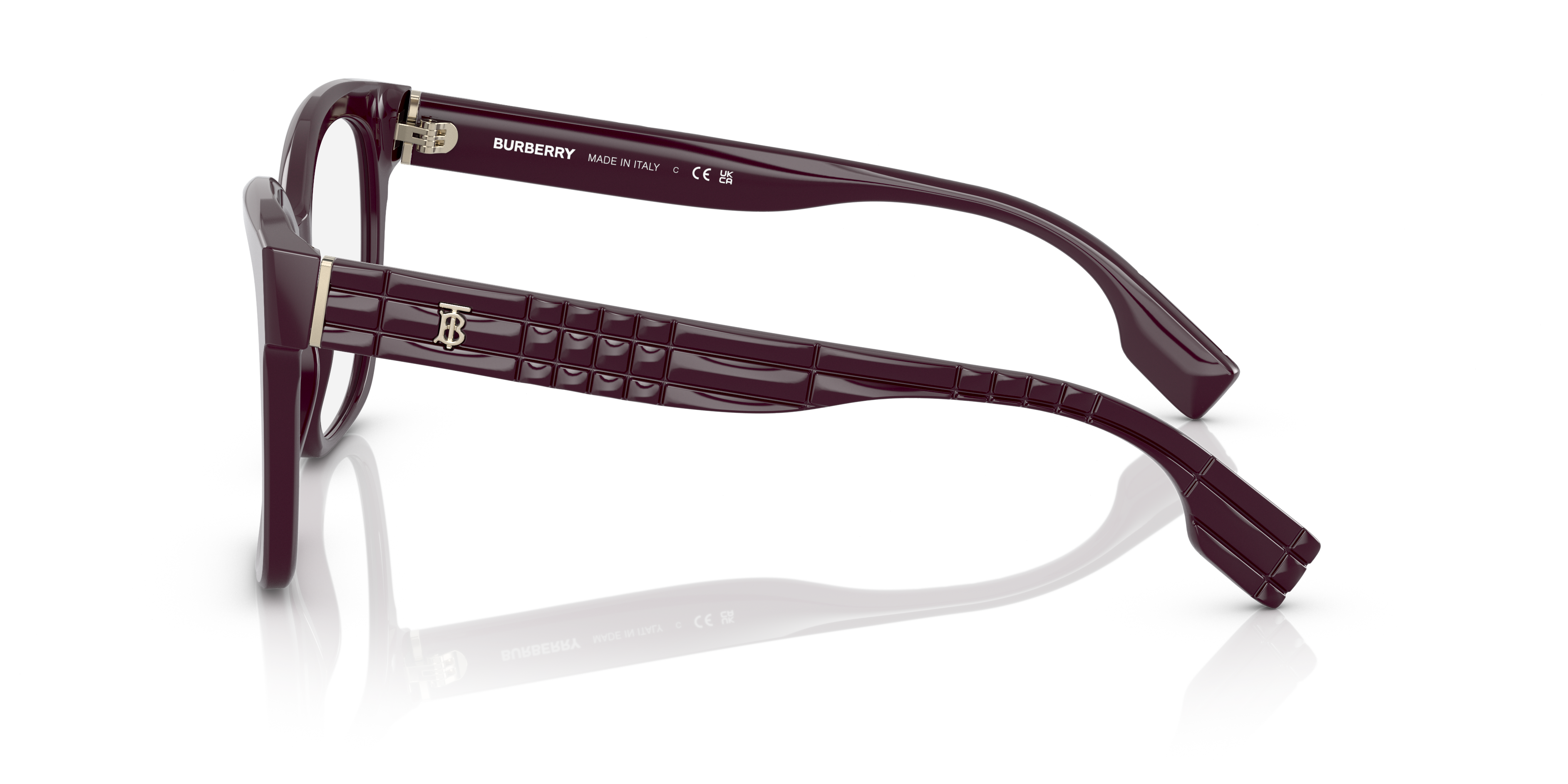 BE2363 Bordeaux AcetaatEyeglass Frames van B24, Zijaanzicht