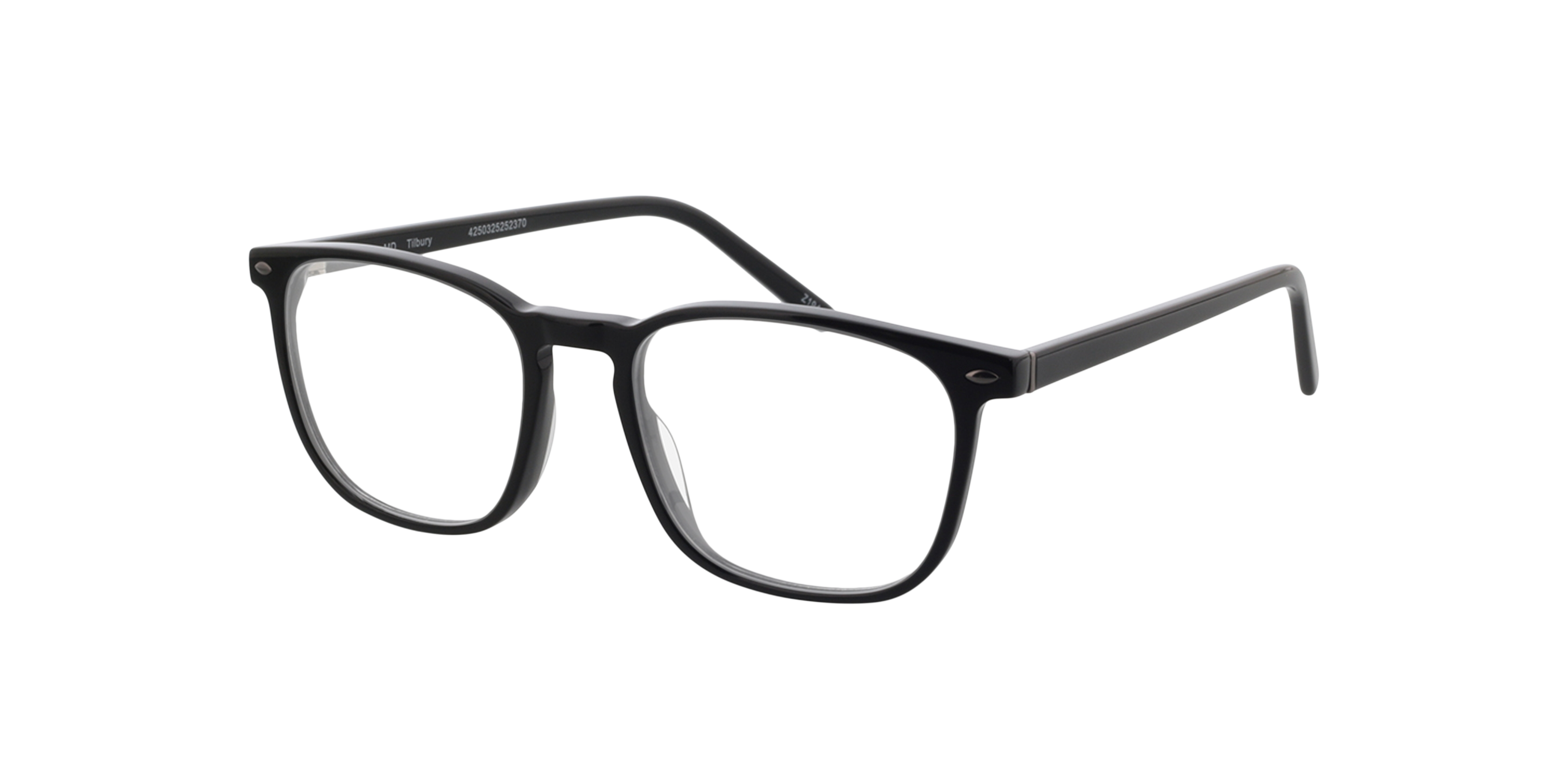 Tilbury Zwart AcetaatEyeglass Frames van B24, Hoekweergave
