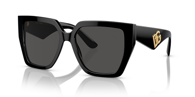 DG4438 Zwart AcetaatSunglass Frames van B24, Hoekweergave