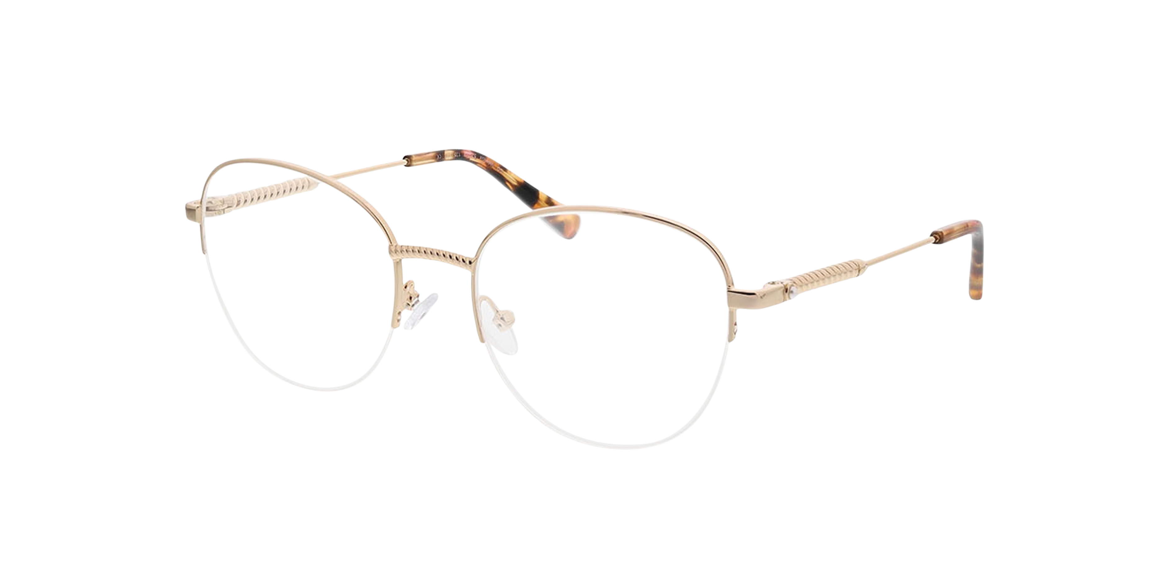 Valencia Gold  &  Pink Havana MetallEyeglass Frames von B24, Dreiviertelansicht