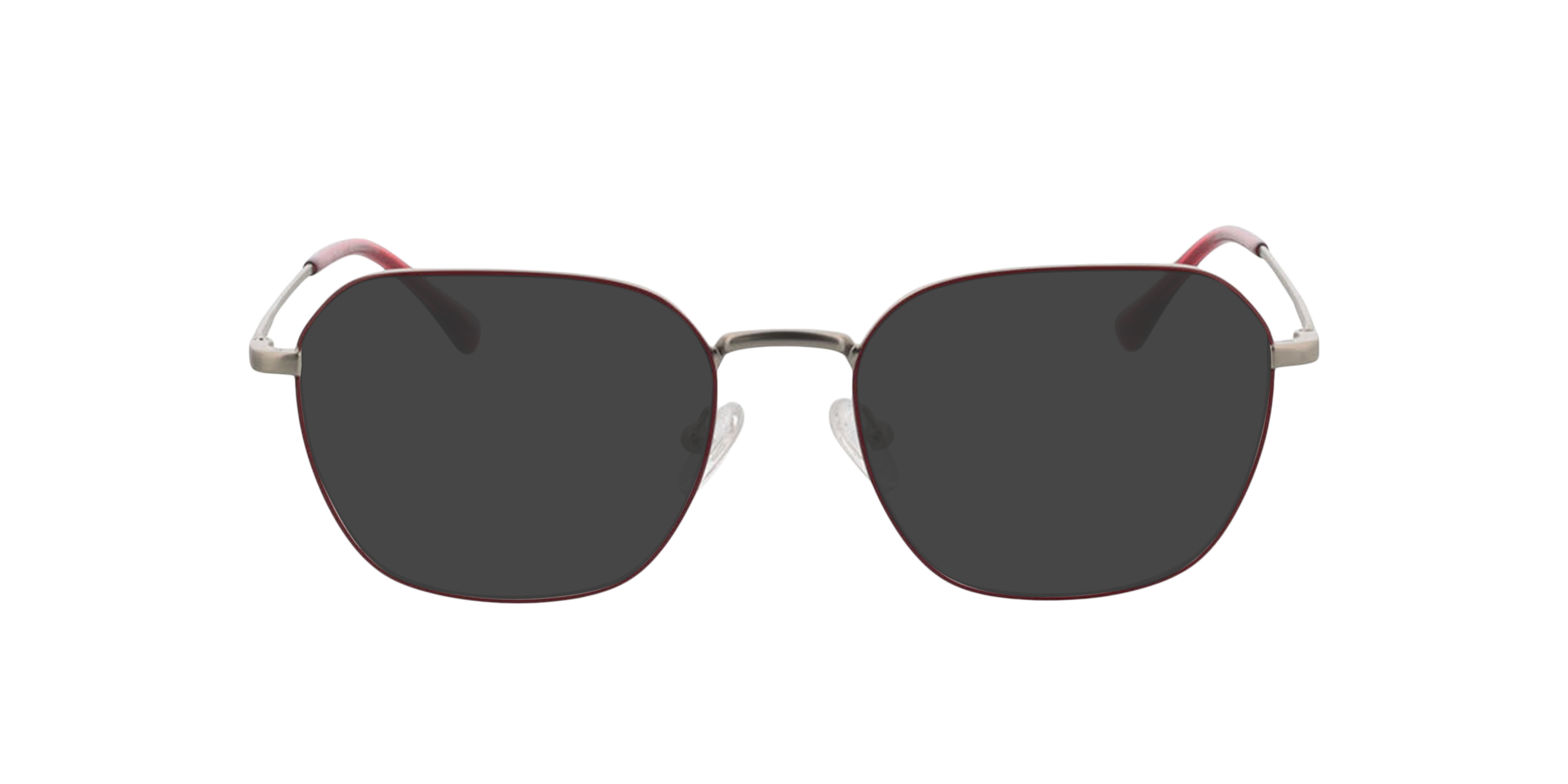 Tanger Matzilver  &  rood MetaalEyeglass Frames van B24, met getinte lenzen