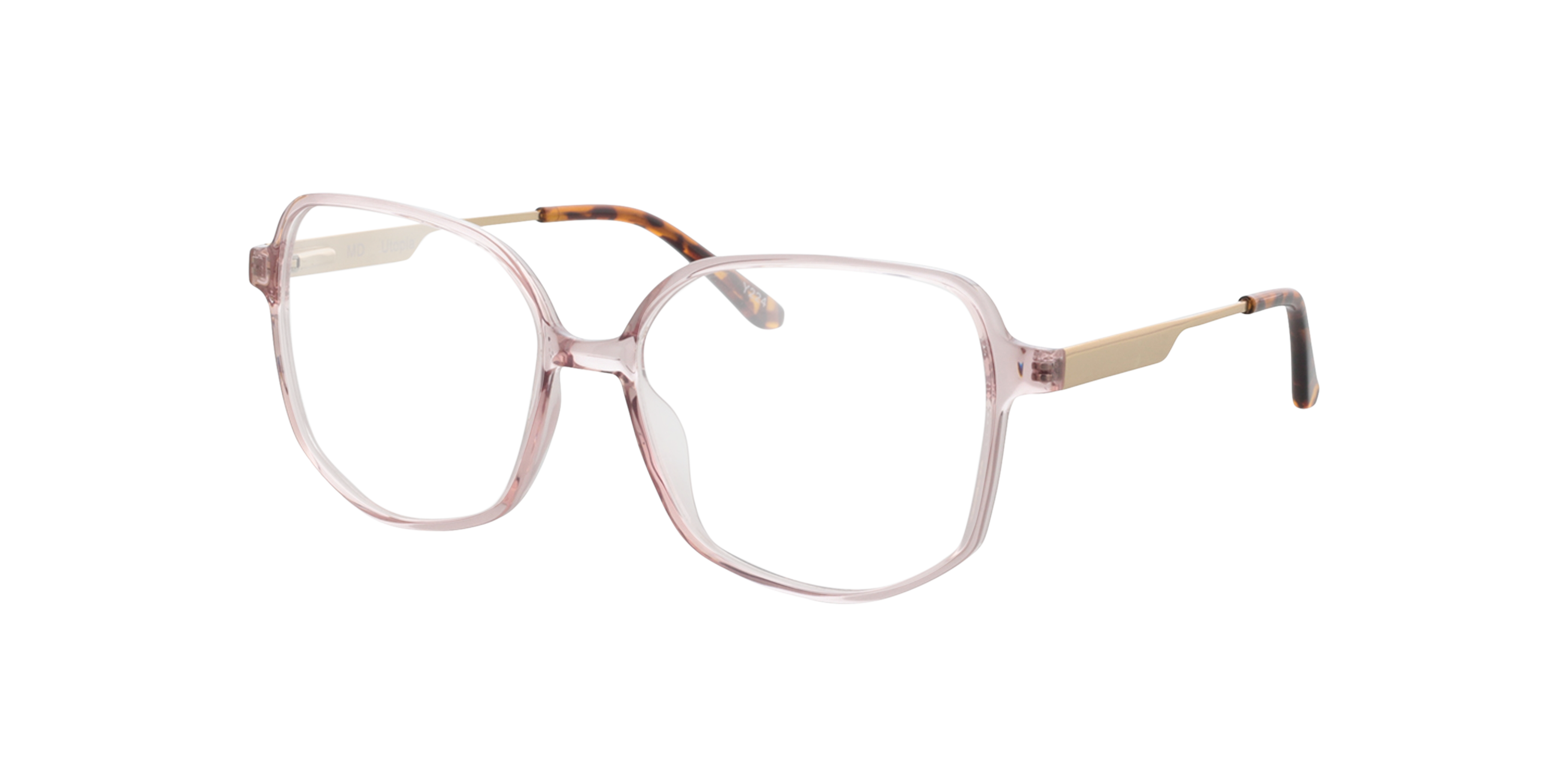 Utopia Kristal lichtroze  &  goud KunststofEyeglass Frames van B24, Hoekweergave
