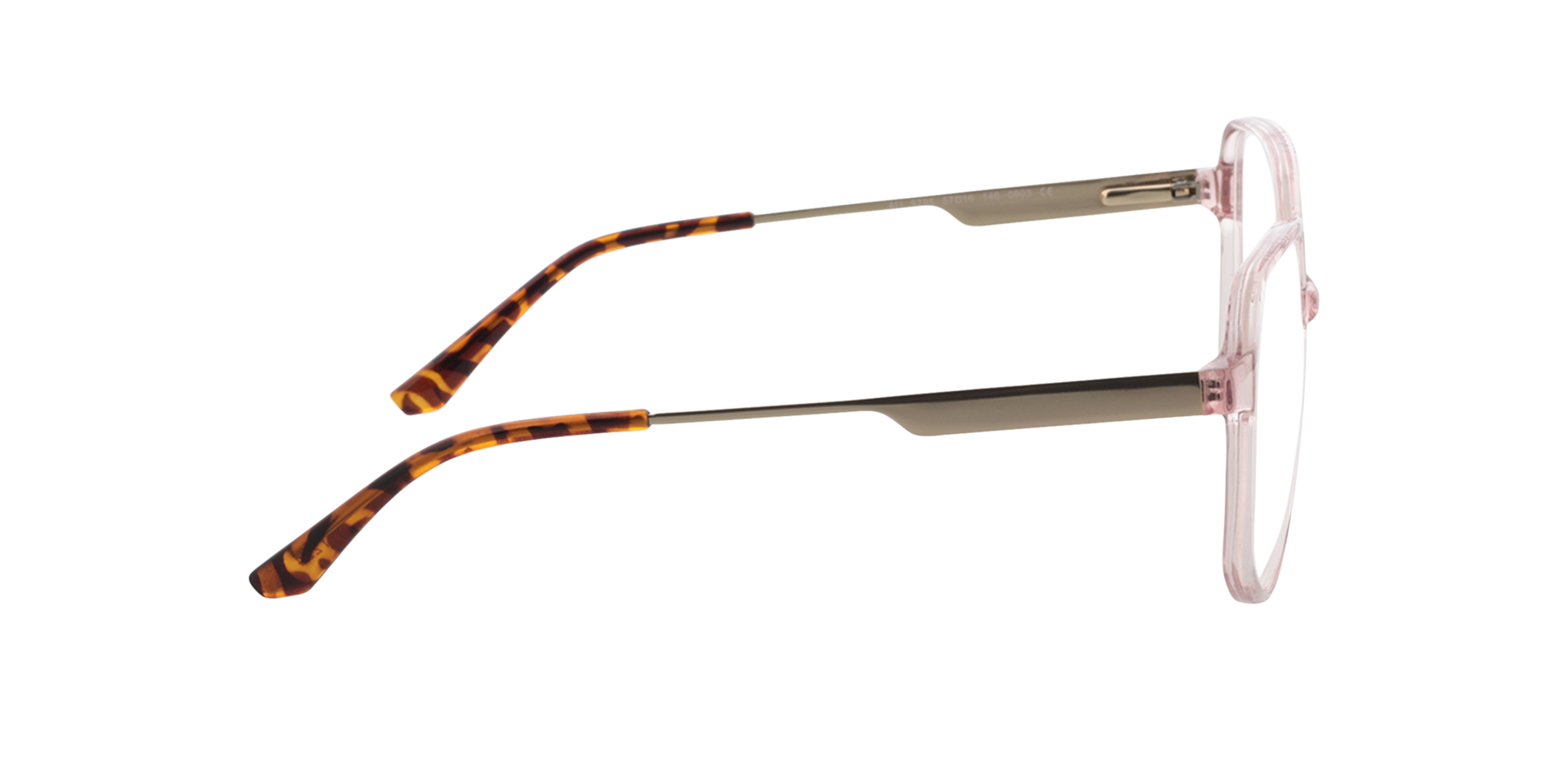 Utopia Kristal lichtroze  &  goud KunststofEyeglass Frames van B24, Zijaanzicht