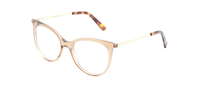 Laura Crystal Caramel & Gold Metal AcetatEyeglass Frames von B24, Dreiviertelansicht