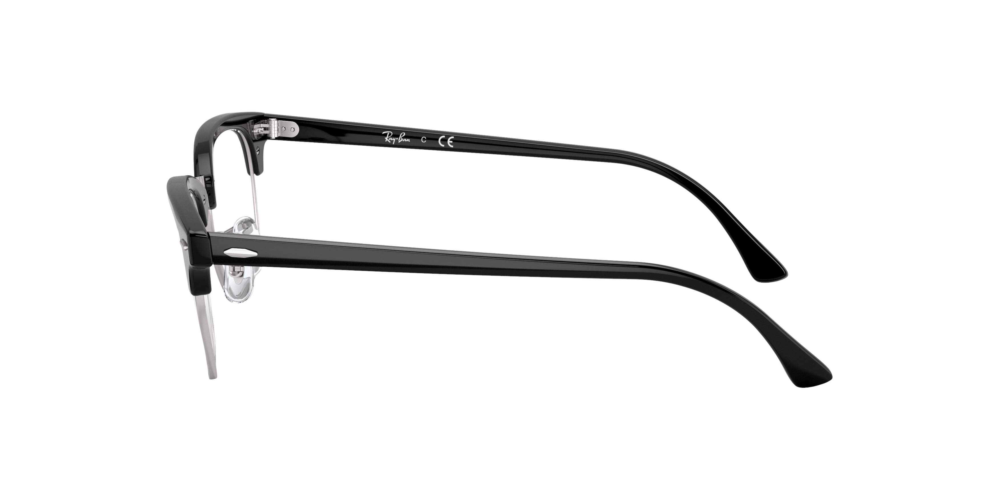 RB5154 Schwarz auf Silber AcetatEyeglass Frames von B24, Seitenansicht