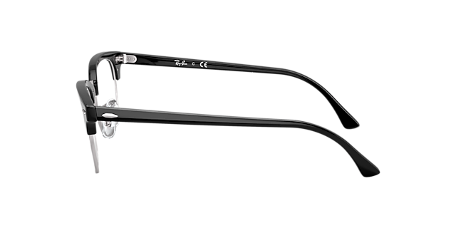 RB5154 Schwarz auf Silber AcetatEyeglass Frames von B24, Seitenansicht