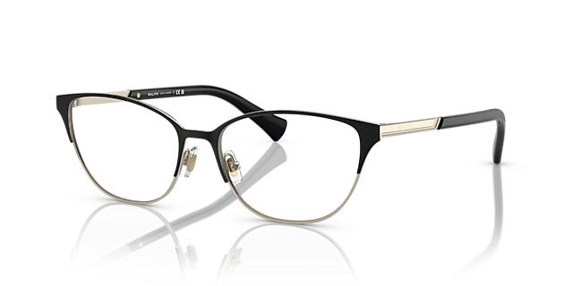 RA6055 Semi Shiny Black MetaalEyeglass Frames van B24, Hoekweergave