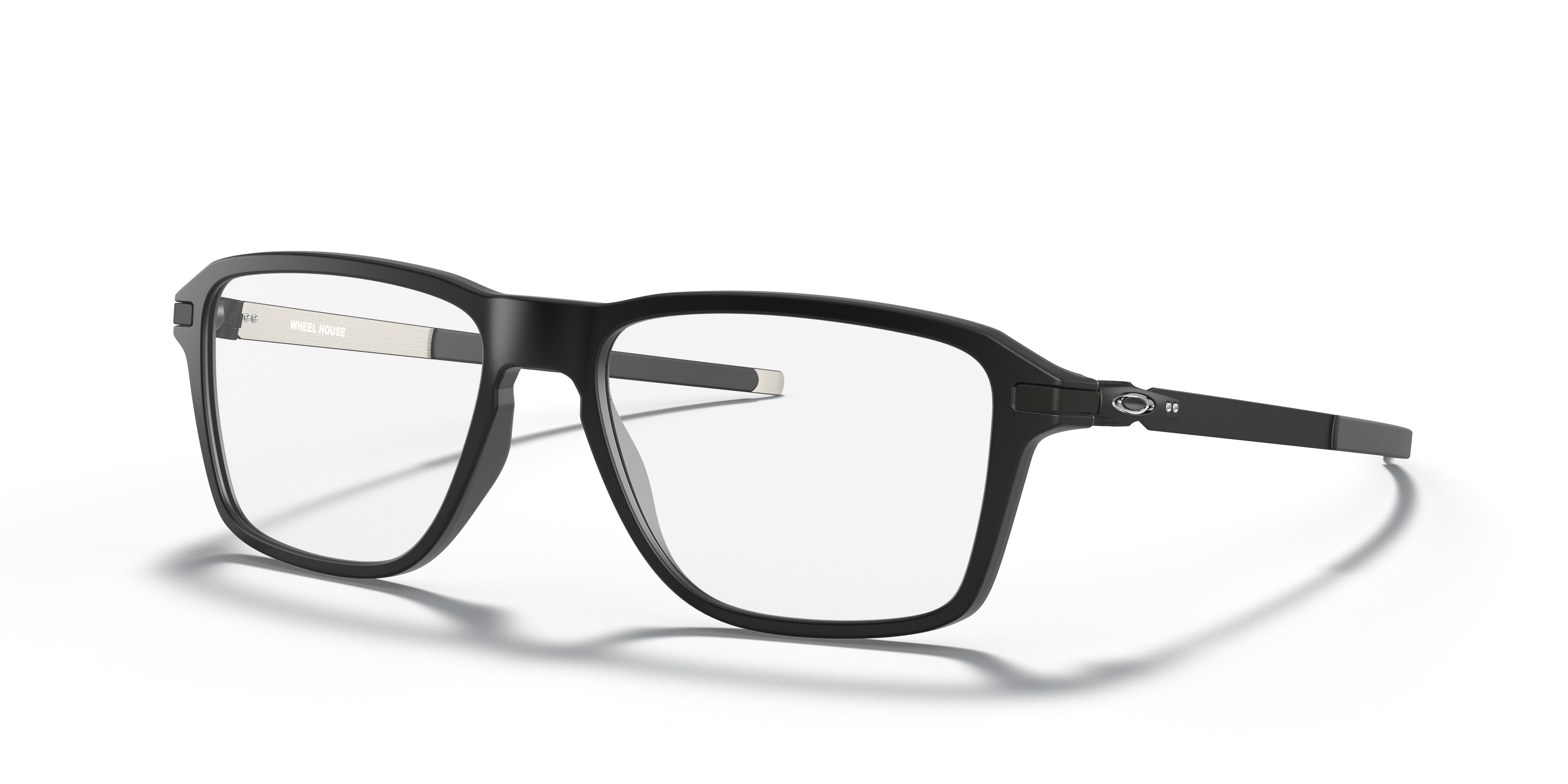 Wheel House Satijnglans zwart KunststofEyeglass Frames van B24, Hoekweergave