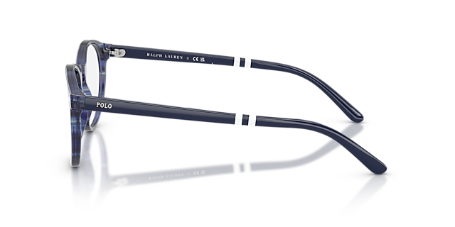 PH2297 Shiny Striped Blue AcetatEyeglass Frames von B24, Seitenansicht