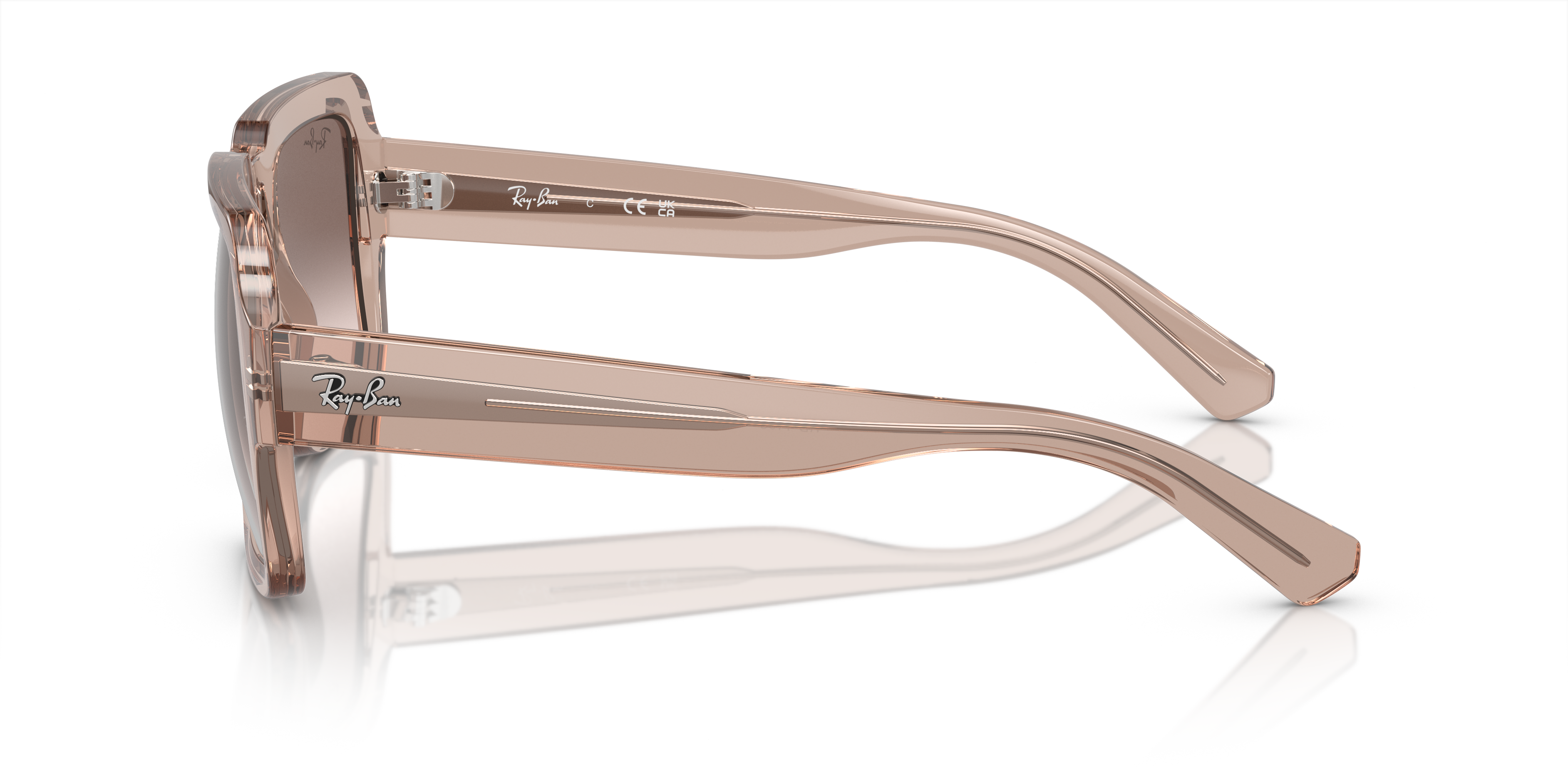RB4408 Transparant lichtbruin KunststofSunglass Frames van B24, Zijaanzicht