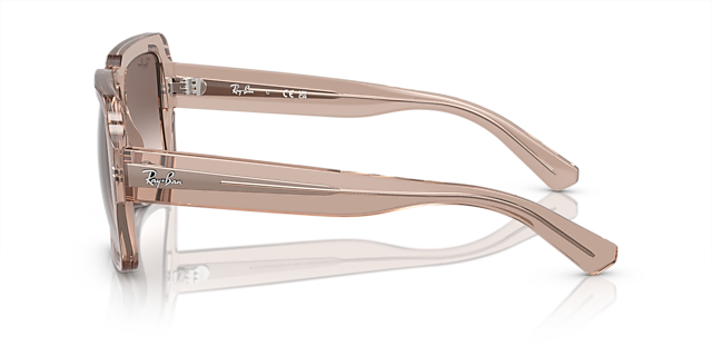 RB4408 Transparant lichtbruin KunststofSunglass Frames van B24, Zijaanzicht