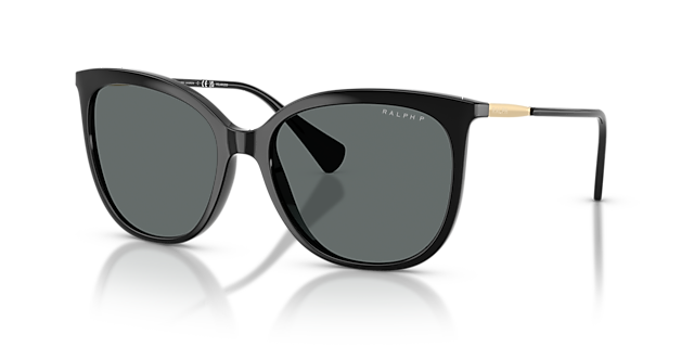 RA5248 Glanzend zwart KunststofSunglass Frames van B24, Hoekweergave