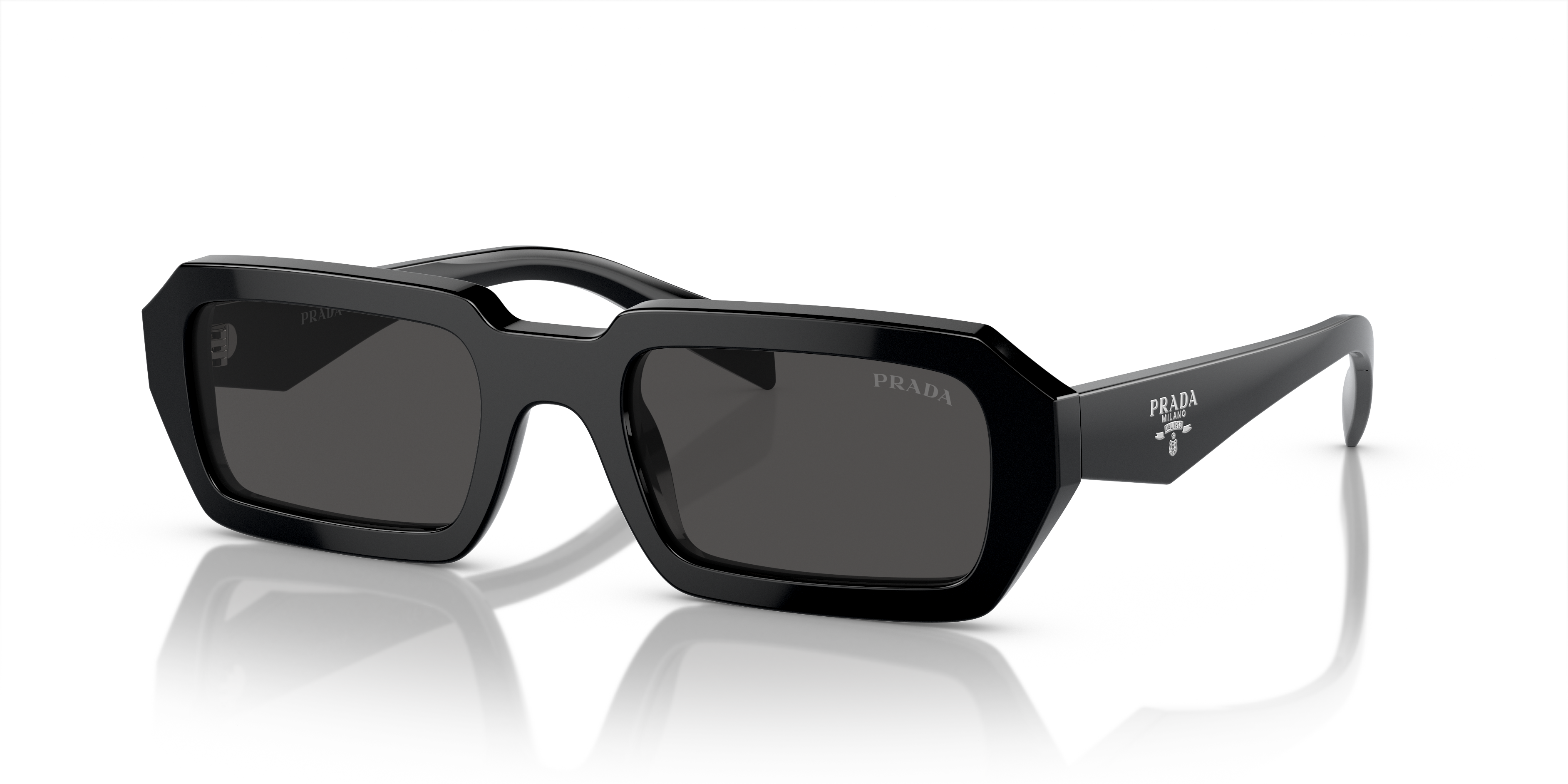 PR A12S Schwarz AcetatSunglass Frames von B24, Dreiviertelansicht